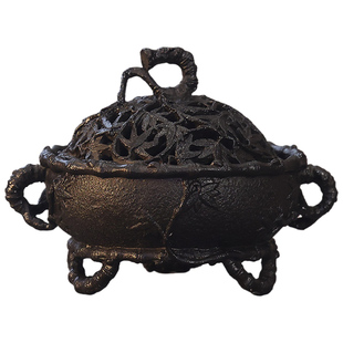仿古养神香薰炉家用室内香炉铸铁摆件盘香沉香熏香炉茶道复古摆件