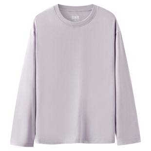 森马长袖T恤男纯棉白色内搭2025春秋新款打底上衣基础百搭情侣款