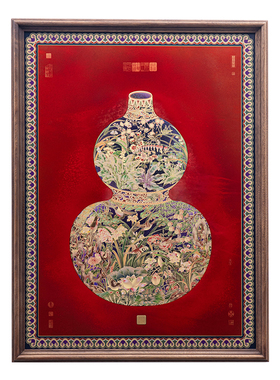 葫芦福禄临门玄关装饰画古歌铜画