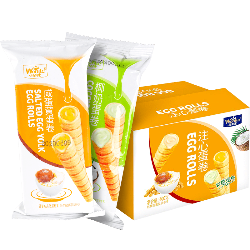 旺利来夹心咸蛋黄卷72支装