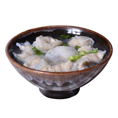 潮汕手工鱼皮饺鱼册鱼饺煮汤鲜甜