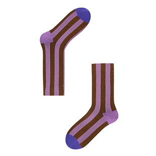 AR莱卡压力撞色条纹无骨中筒袜2026显瘦男女情侣袜r线AlmondRocks