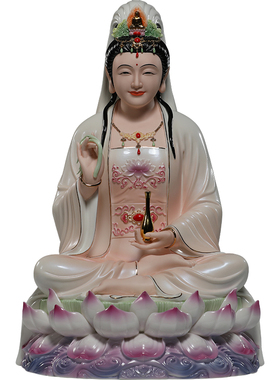 晟美陶瓷10至20寸坐云莲观音佛像