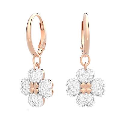 施华洛世奇典雅花缦女大圈耳环