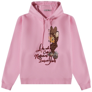 CNC官方旗舰女装 卡通贴布绣连帽卫衣女秋季新款宽松落肩上衣