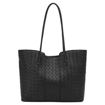 日本バッグ2025秋冬新款大容量托特包简约韩版编织纹女士通勤包