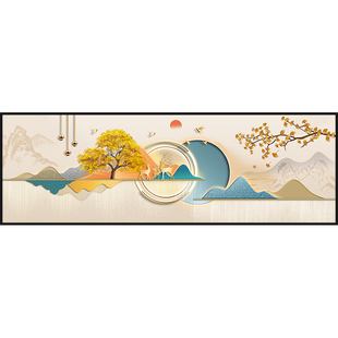 卧室床头画自粘贴画墙贴日照金山客厅房间背景墙装饰画壁画墙挂画