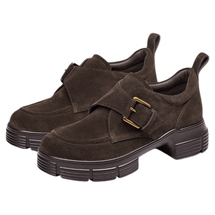 潇洒小姐蹀愫25新增高5.5孟克鞋乐福鞋厚底小皮鞋单鞋TA65137-50