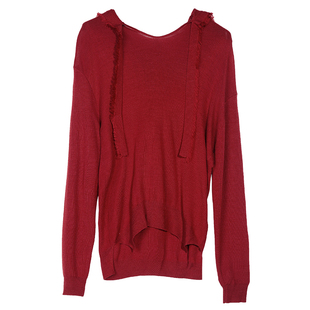 【ZOLLE因为】羊毛利落剪裁套头毛衫新年限定红色