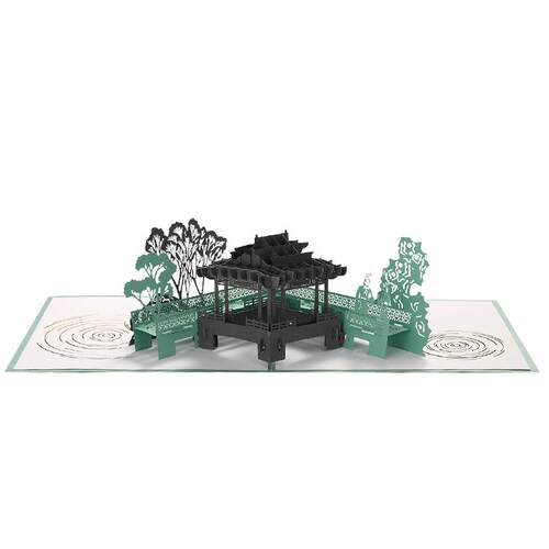 中国国家博物馆大观园3D立体卡片创意镂空文艺清新贺卡礼品礼物