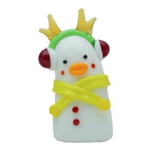 淄博琉璃手作冬日圣诞雪人鸭车载中控台装饰摆件治愈系圣诞节礼物