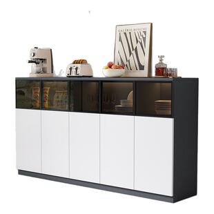 蜂窝铝餐边柜靠墙一体客厅小立柜现代简约家用小型玻璃厨房收纳柜