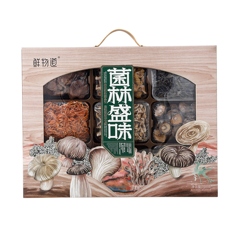 鲜物道菌菇礼盒山珍干货大礼包组合年货特产南北菌类送礼菌林盛味