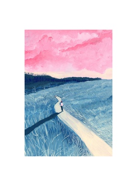 lili wood艺术家复刻版画插画治愈系小清新野外风景装饰画仅画芯