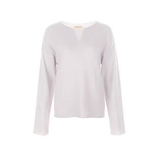 wana try100%羊毛软糯一字领毛衣2025早秋新品浅紫温柔简约上衣女