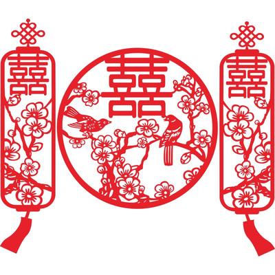 喜字婚房布置客厅卧室背景墙装饰