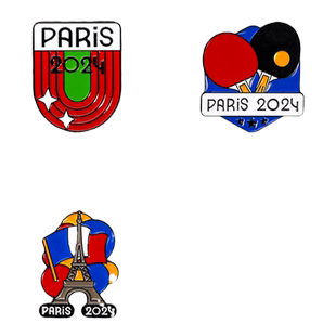 2024巴黎运动会周边乒乓球田径奥运徽章胸针纪念品运动衣服装饰品