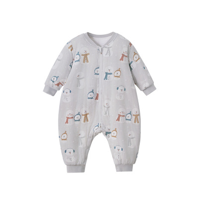 儿童连体睡衣冬季宝宝夹棉家居服