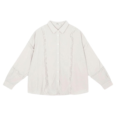 niko and ...衬衫女2026夏季新款多色木耳边长袖上衣637706