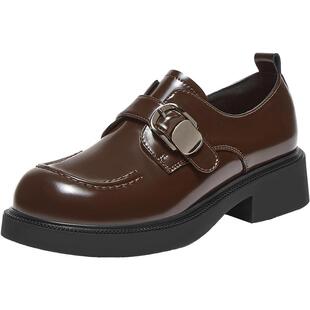 【暗夜精灵】百思图2025秋新款英伦风乐福鞋小皮鞋女单鞋BG254AM5