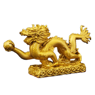 龙年黄铜全铜汉龙龙腾四海辰龙十二生肖龙摆件装饰品家居店铜摆饰