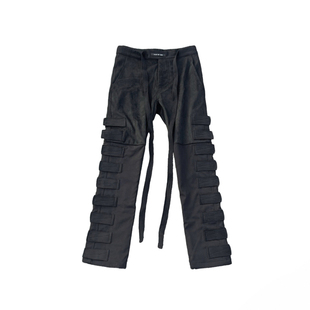 明亮叔出品第六季主线裤王麂皮排贴拼接魔术贴高街美式长裤男女款