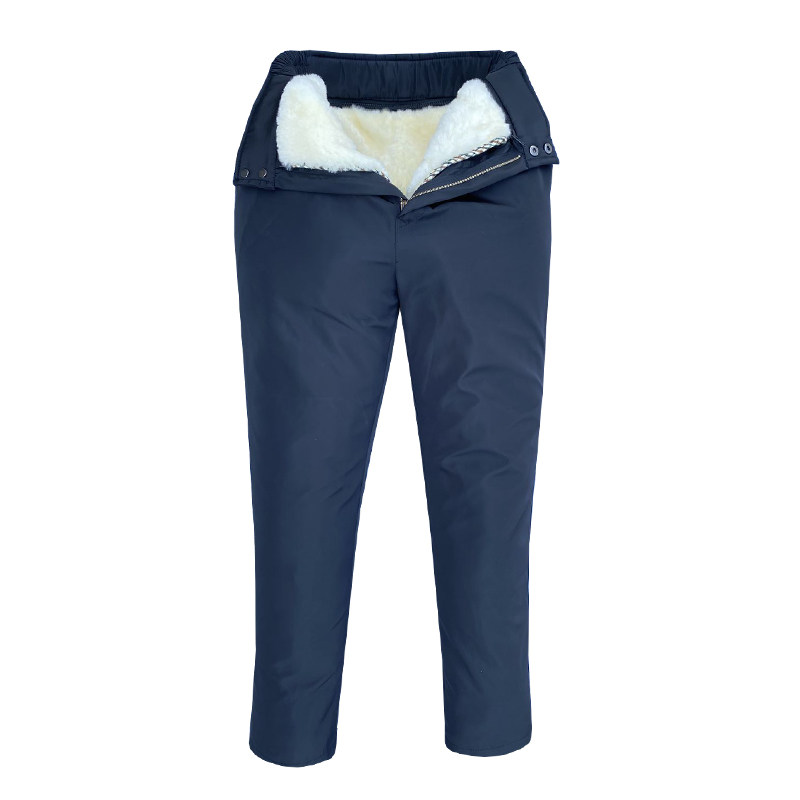 冬高腰一体皮裤中老年加厚
