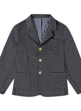 伊顿同款中小学生春秋季校服英伦风西装藏青深麻灰纯色男女童校服