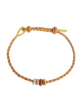 2mm四股手绳可穿黄金转运珠吊坠