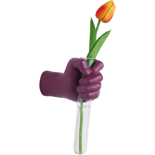 北欧轻奢客厅创意壁饰手握玻璃管花器室内墙上壁挂水培插花装饰品