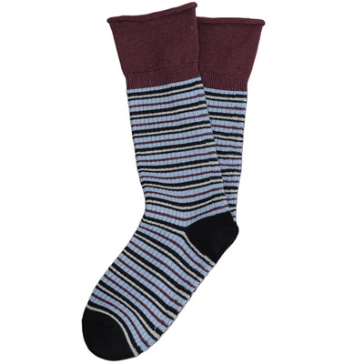 洞洞妖撞色复古文艺中筒袜