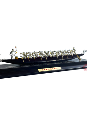 龙舟摆件公司logo中式实木