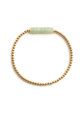 觉人天然翡翠竹节手串K金