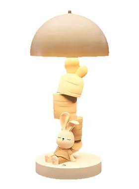 奶油风兔子台灯摆件生日礼物