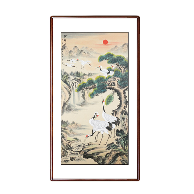 松鹤图竖款玄关走廊画