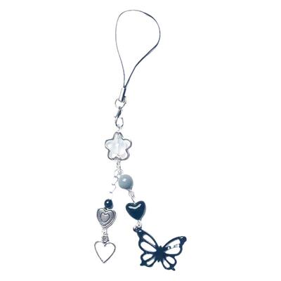 暗黑系哥特朋克恶魔翅膀棺材十字架原创手机链咕本挂件蝴蝶串珠