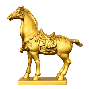 纯黄铜马摆件马到成功生肖马马的吉祥物办公室家居工艺装饰品唐马