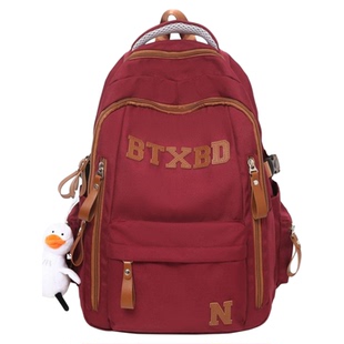 初中生书包女大学生大容量电脑背包ins简约高中生护脊减压双肩包