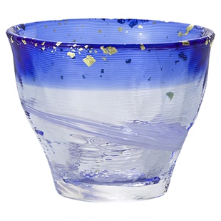 ADERIA日本进口津轻金彩清酒杯手工玻璃茶杯子生日礼物礼盒装