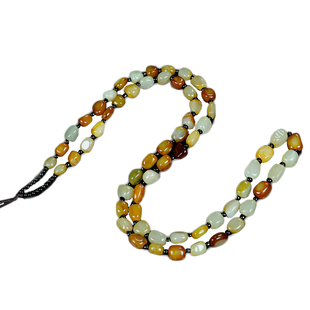 新疆和田玉籽料原石挂绳项链白玉珠子玉石玉坠玉佩挂件链子珠宝