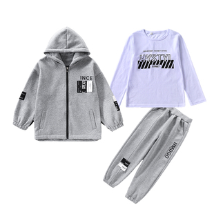 男童春装套装春秋2026新款中大童帅气时髦男孩儿童装春季三件套潮