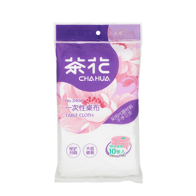 茶花一次性桌布塑料防水防油透明
