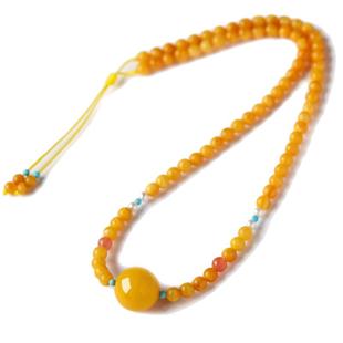 蜜蜡项链女男老花蜡原石散珠子串珠手串蜜蜡单珠项坠琥珀蜜蜡吊坠