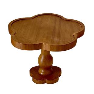 糖小姐 复古原木托盘中古风装饰盘高脚法式甜点蛋糕盘ins花朵餐盘