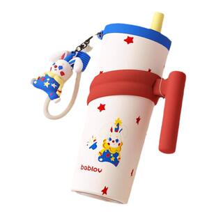 bablov保温杯女生高颜值2025年新款便携吸管杯花伴森查理系列水杯