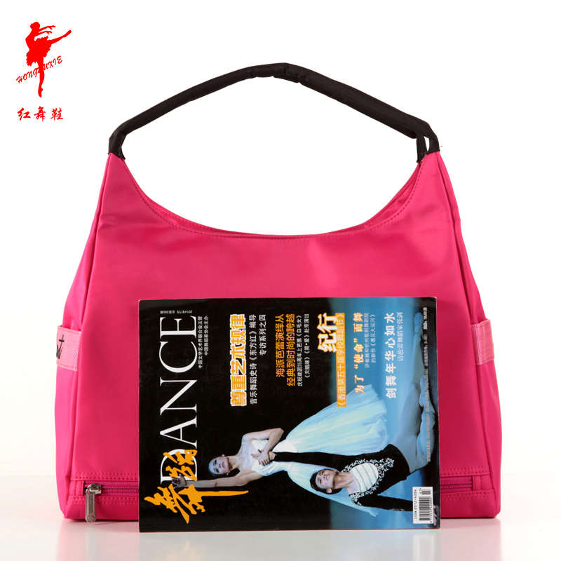 红舞鞋时尚女刺绣舞人舞蹈收纳包大拉丁瑜伽包健身挎包广场舞拎包