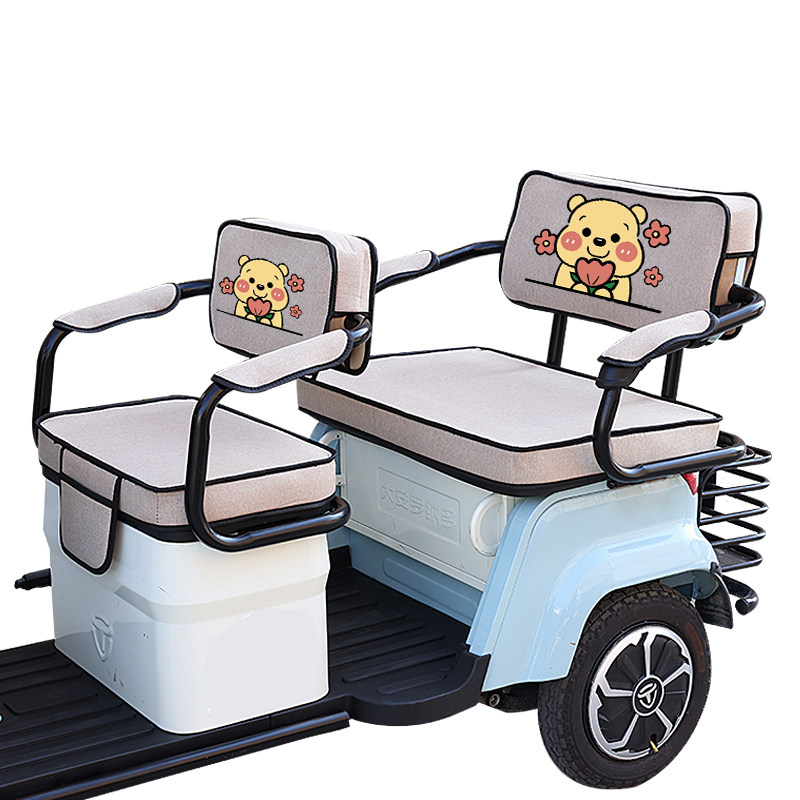 力之星LZX1500DZK-3电动三轮车座套垫亚麻透气防晒印花四季坐垫