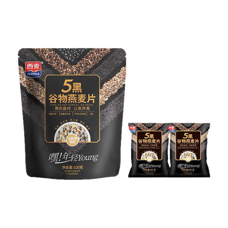 西麦五黑五红混合燕麦片黑麦芝麻谷物速食营养早餐冲饮懒人即食