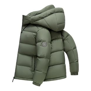 欧豪同款201g鸭鸭短款羽绒服男2025新款加厚冬季保暖青少年外套