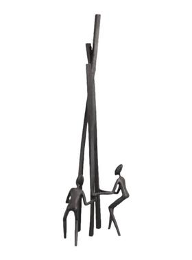 简约创意黑色铸铁人桌面饰品摆件